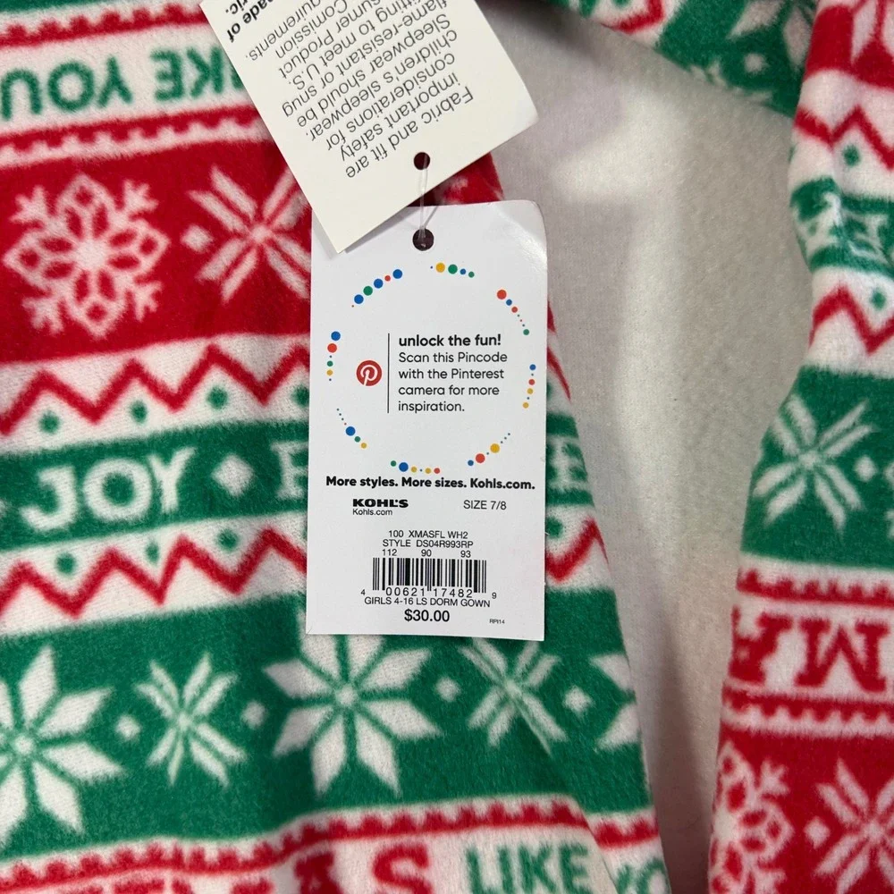 Matching Doll and Girls size 7/8 Christmas Fleece Nightgowns